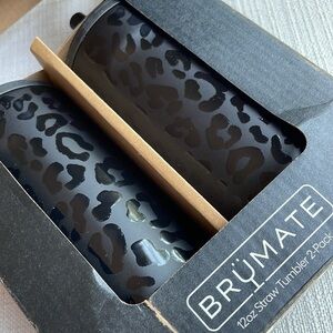 BruMate 12oz Straw Tumbler 2- Pack - BLACK ONYX LEOPARD